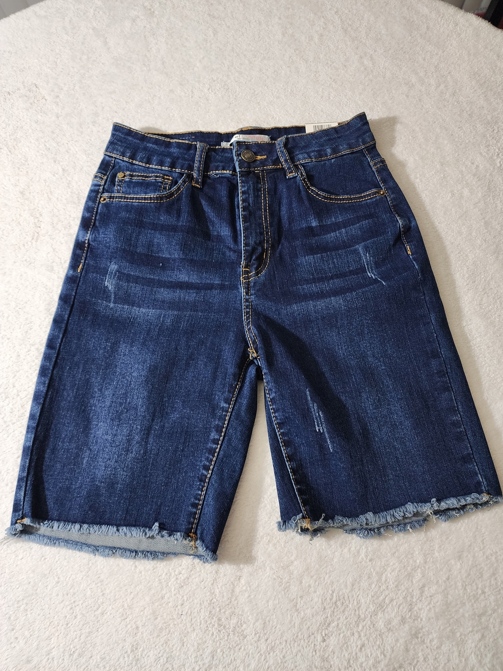 Kids Dark Blue Denim Bermuda Jeans Shorts Sweet Couture